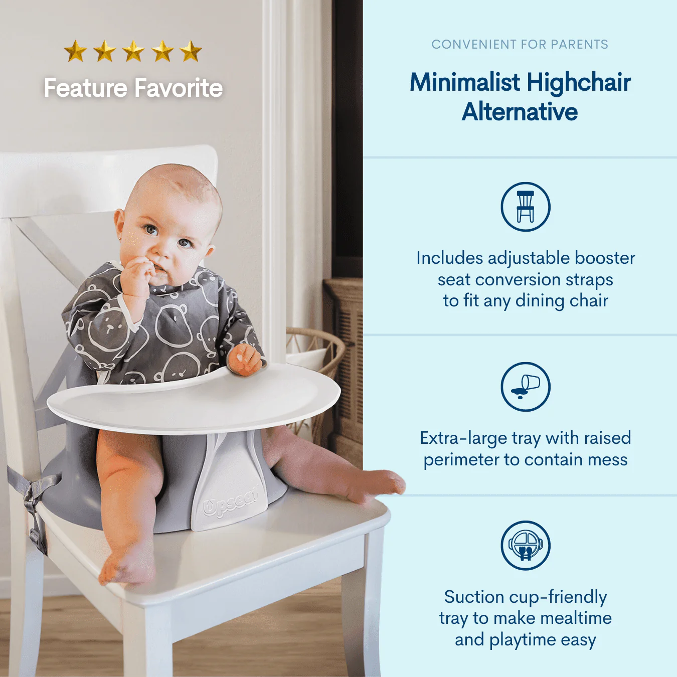 Upseat Baby Floor & Booster Seat with Tray - Image 3
